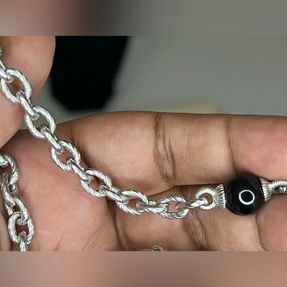 Judith Ripka Sterling Silver and Black Onyx Necklace - Picture 8 of 9